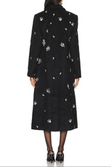 philippa crystal embellished Coat in black