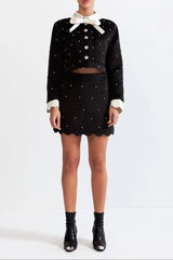 marjorie Velvet jewel co-ord - Black