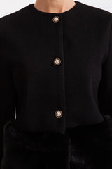 maureen Faux fur Co-Ord with jacket and skirt - Black