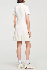penny white Mini knit dress with polo neck