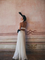 Carlotta White Strapless Pleated Maxi Dress