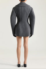 rosemary peacoat in wool in gray