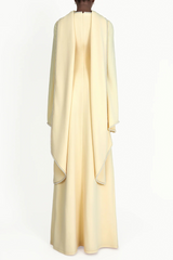 murray Yellow Pearl Trim Shawl Detail Maxi Dress