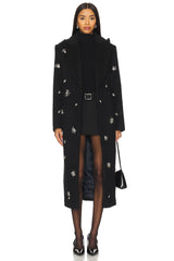 philippa crystal embellished Coat in black
