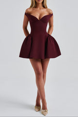Marla Mini Dress - Cherry Lacquer