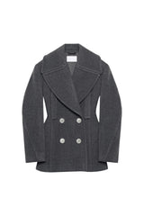 rosemary peacoat in wool in gray