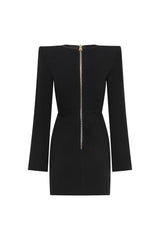 Moises Buttoned Split Sleeve Mini Dress