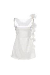 cheryl 3D flowers Sleeveless mini dress in white