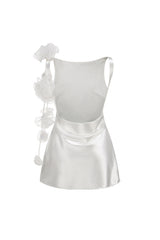 cheryl 3D flowers Sleeveless mini dress in white