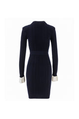 clementine Navy Viscose Knit Mini Dress