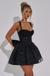 jacqueline Mini Dress - Black Sparkle
