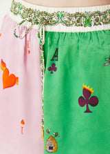 lesley Patterned Silk Shorts shirt set