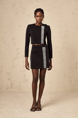 sylvia Crystal Embellishment Side Slit Skirt & Top Set