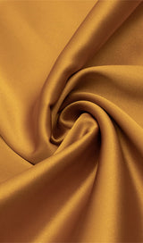 SATIN ONE SHOULDER LONG SLEEVES MAXI DRESS IN PAPAYA SMOOTHIE styleofcb 