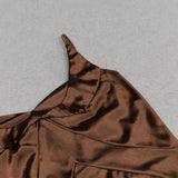 SATIN CORSET SPLIT MAXI DRESS IN BROWN DRESS styleofcb 