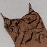 SATIN CORSET SPLIT MAXI DRESS IN BROWN DRESS styleofcb 