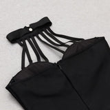 HALTER NECK BANDAGE MIDI DRESS IN BLACK DRESS styleofcb 