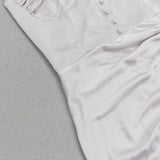 SATIN RUCHED DRESS IN GREY styleofcb 