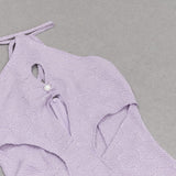 HALTER CUT OUT COREST DRESS IN PURPLE-styleofcb