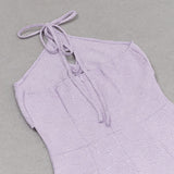 HALTER CUT OUT COREST DRESS IN PURPLE-styleofcb