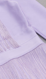 HOLLOWED-OUT SHOULDER FRINGED DRESS IN PURPLE styleofcb 
