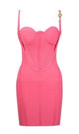 BANDAGE FISHBONE MINI DRESS IN PINK Dresses styleofcb 