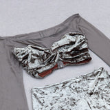 PERSPECTIVE VELVET BREAST TOP SUIT IN SILVER GRAY styleofcb 