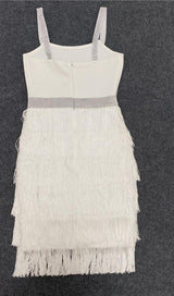 FRINGED BODYCON BACKLESS MINI DRESS Dresses styleofcb 