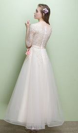 SWEET BRIDEMAID LACE HALF SLEEVES MAXI DRESS IN WHITE styleofcb 