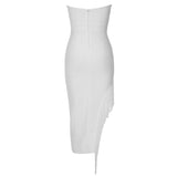STRAPLESS CORSET MIDI DRESS IN WHITE DRESS styleofcb 