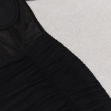 LACE BANDEAU RUCHED DRESS IN BLACK DRESS styleofcb 