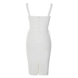 STRAPY HIP WRAP MIDI DRESS IN WHITE-styleofcb