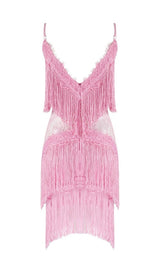 TASSEL LACE MINI DRESS IN PINK Dresses styleofcb 