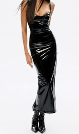 BANDEAU WAIST-TIGHTENING MAXI DRESS IN BLACK DRESS styleofcb 