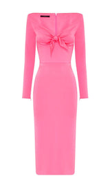 PINK BOW BANDAGE MIDI DRESS styleofcb 