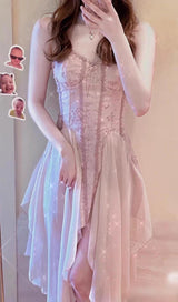 BANDAGE SATIN LACE MIDI DRESS Dresses styleofcb 