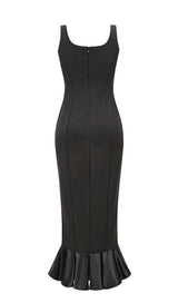 BANDAGE RUCHED MIDI DRESS IN BLACK Dresses styleofcb 