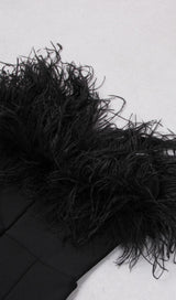 FEATHER BODYCON MAXI DRESS IN BLACK Dresses styleofcb 