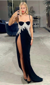 CRYSTAL MAXI DRESS IN BLACK styleofcb 