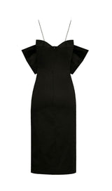 BOW SUSPENDER DRESS IN BLACK styleofcb 