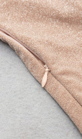 STREAMER IRREGULAR RUFFLE DRESS IN APRICOT styleofcb 