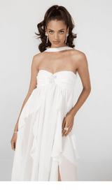 LACE IRREGULAR MIDI DRESS IN WHITE DRESS styleofcb 