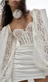 LACE CORSET MIDI DRESS IN WHITE DRESS styleofcb 