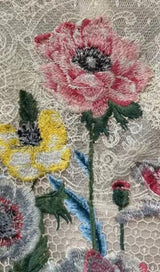 EMBROIDERY FLOWER LACE MIDI DRESS IN BEIGE styleofcb 