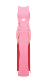 STRAPLESS CUT OUT MAXI DRESS IN PINK styleofcb 