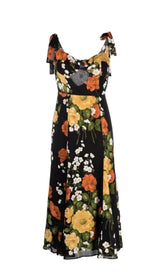 FLORAL-PRINT TIE STRAP DRESS IN LUISA DRESS STYLE OF CB 