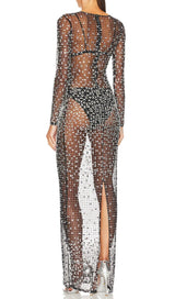 SEQUIN LACE PERSPECTIVE DRESS IN BLACK DRESS styleofcb 