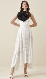 EXAGGERATED 3D FLOWER ONE PIECE SWIMSUIT IN WHITE styleofcb 