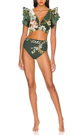 RUFFLED FLORAL PRINT BIKINI SWIMSUIT AND SKIRT styleofcb 