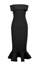 BODYCON STRAPLESS MIDI DRESS styleofcb XS BLACK 